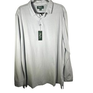 Bobby Jones Signature Collection Long Sleeve Gold Polo Heather Grey XXL NWT